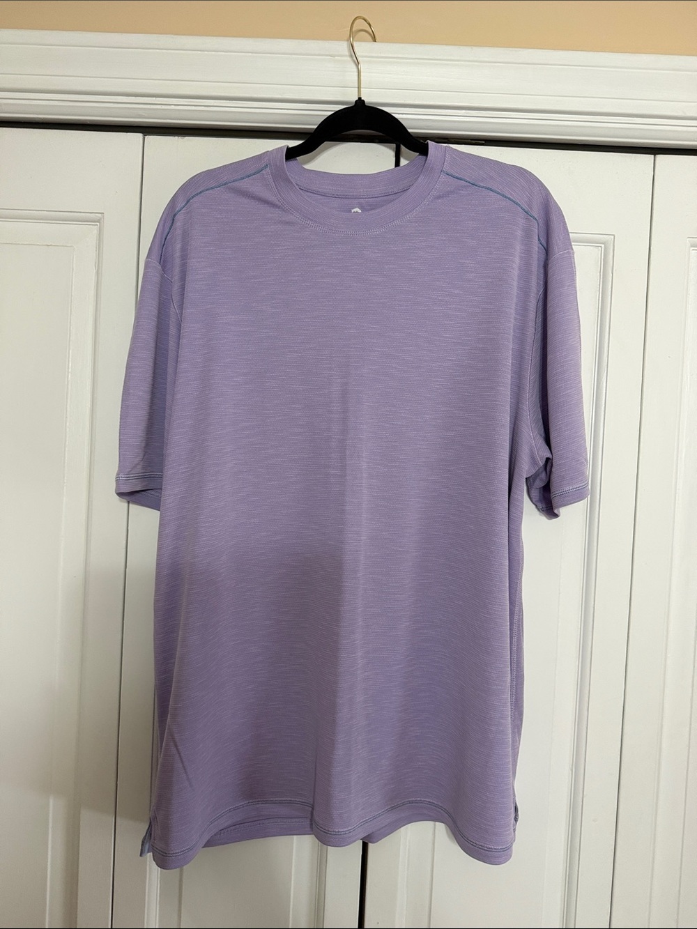 Men's Lavender Crew Neck Short Sleeve Shirt